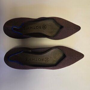 Rothy's Brown Patterned Pointed Toe Ballet Flat, size 6.5